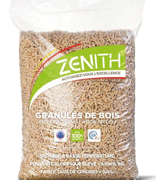 Zenith Piveteau Holzpellets – Palette mit 72 Säcken à 15 kg
